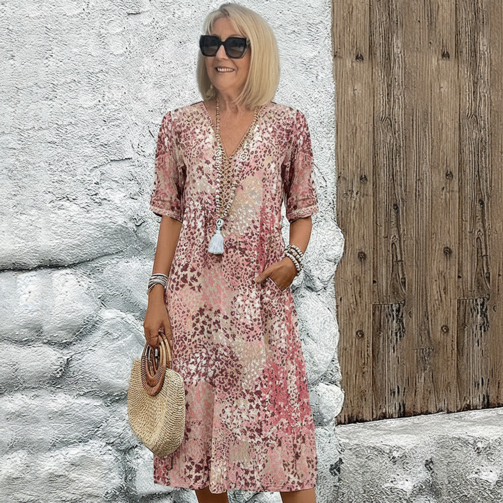 Rachel | Elegantes Midikleid mit Muster