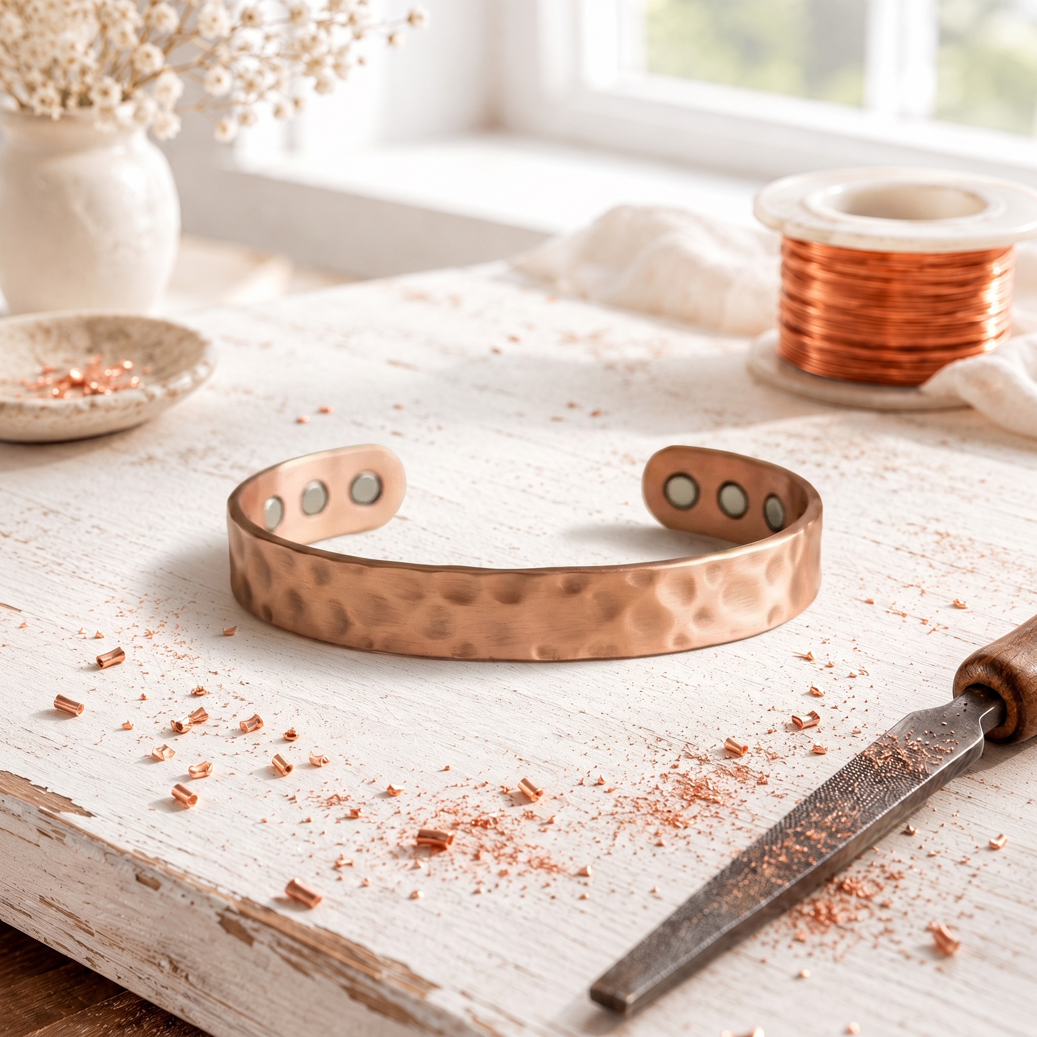Punktiertes Kupferarmband