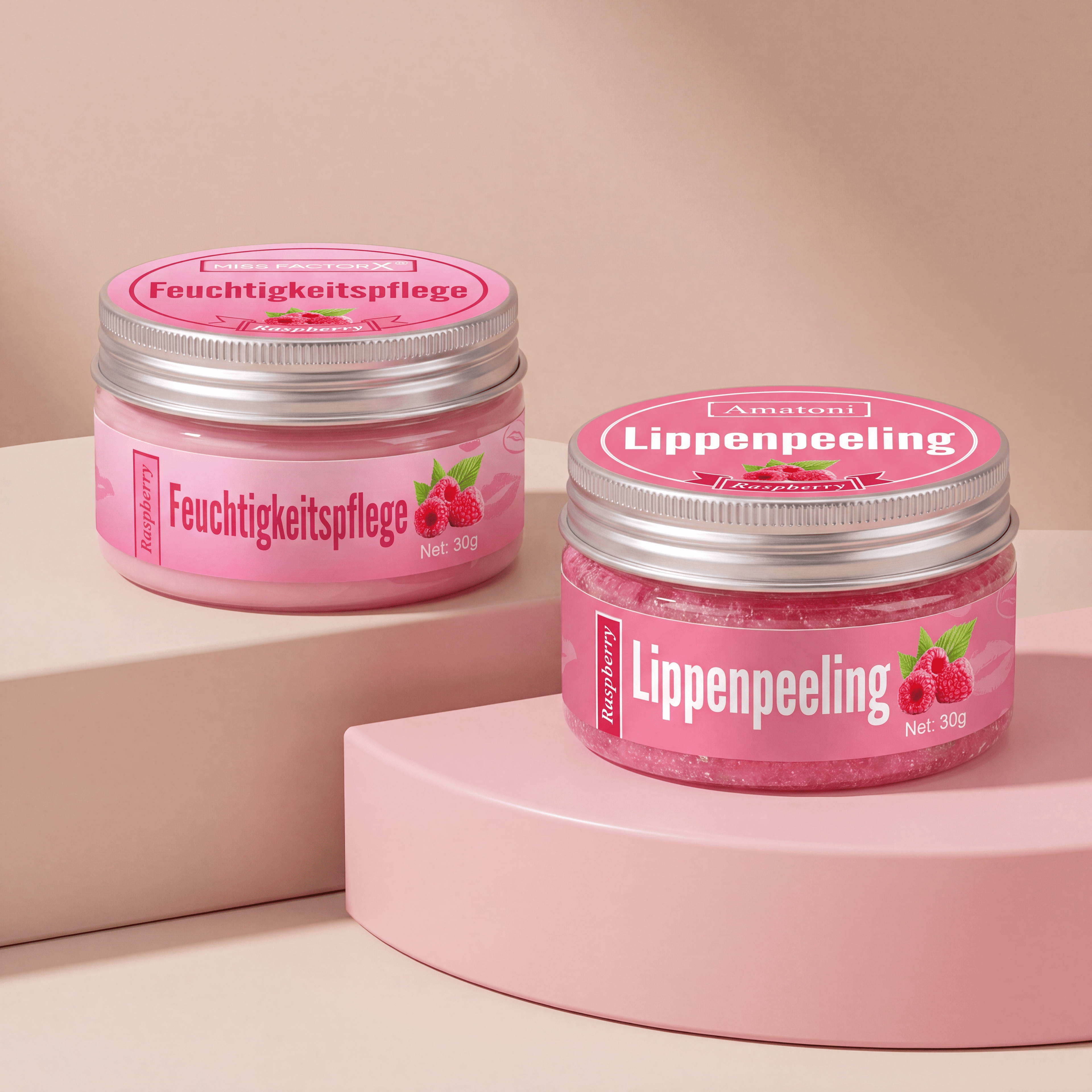 Lippen-Duo Himbeere – Peeling & Pflege (2 × 30 g)