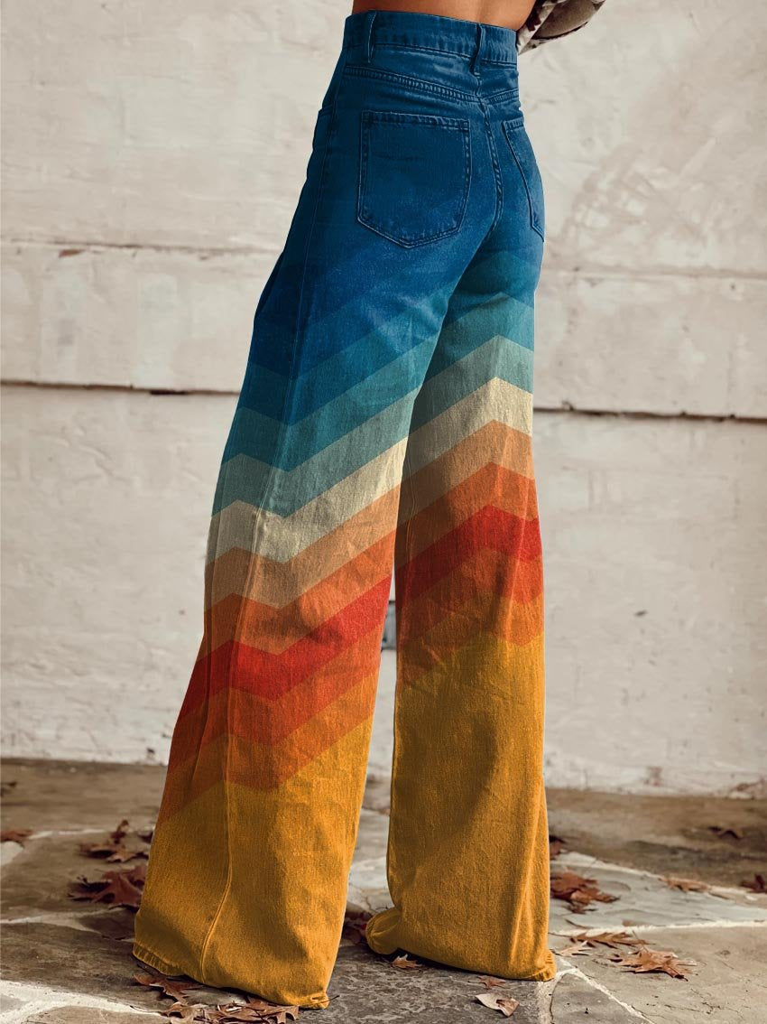 Léa - Pantalon zigzag rétro stylé
