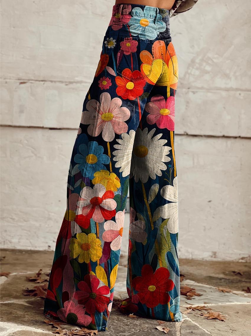 Léna - Pantalon ample motif fleuri