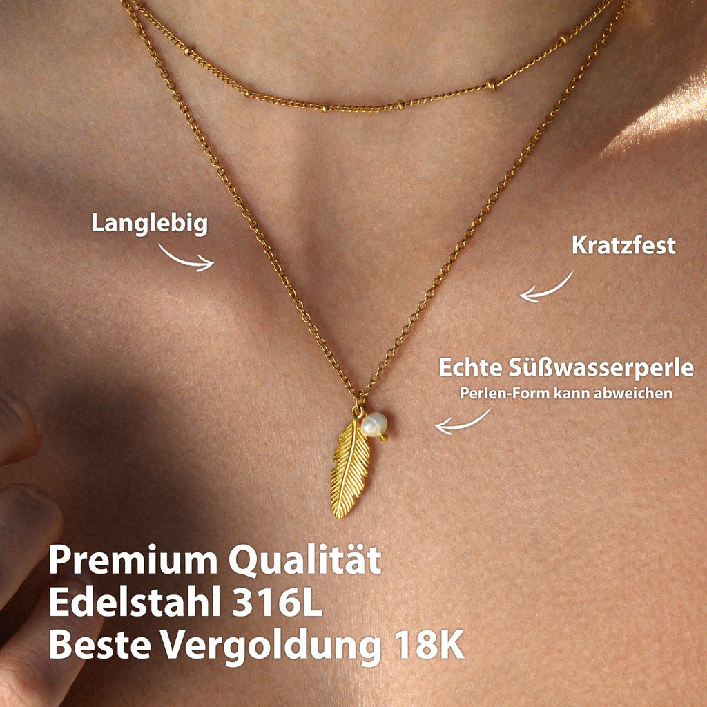 Collier Plume BonnyFeather Or