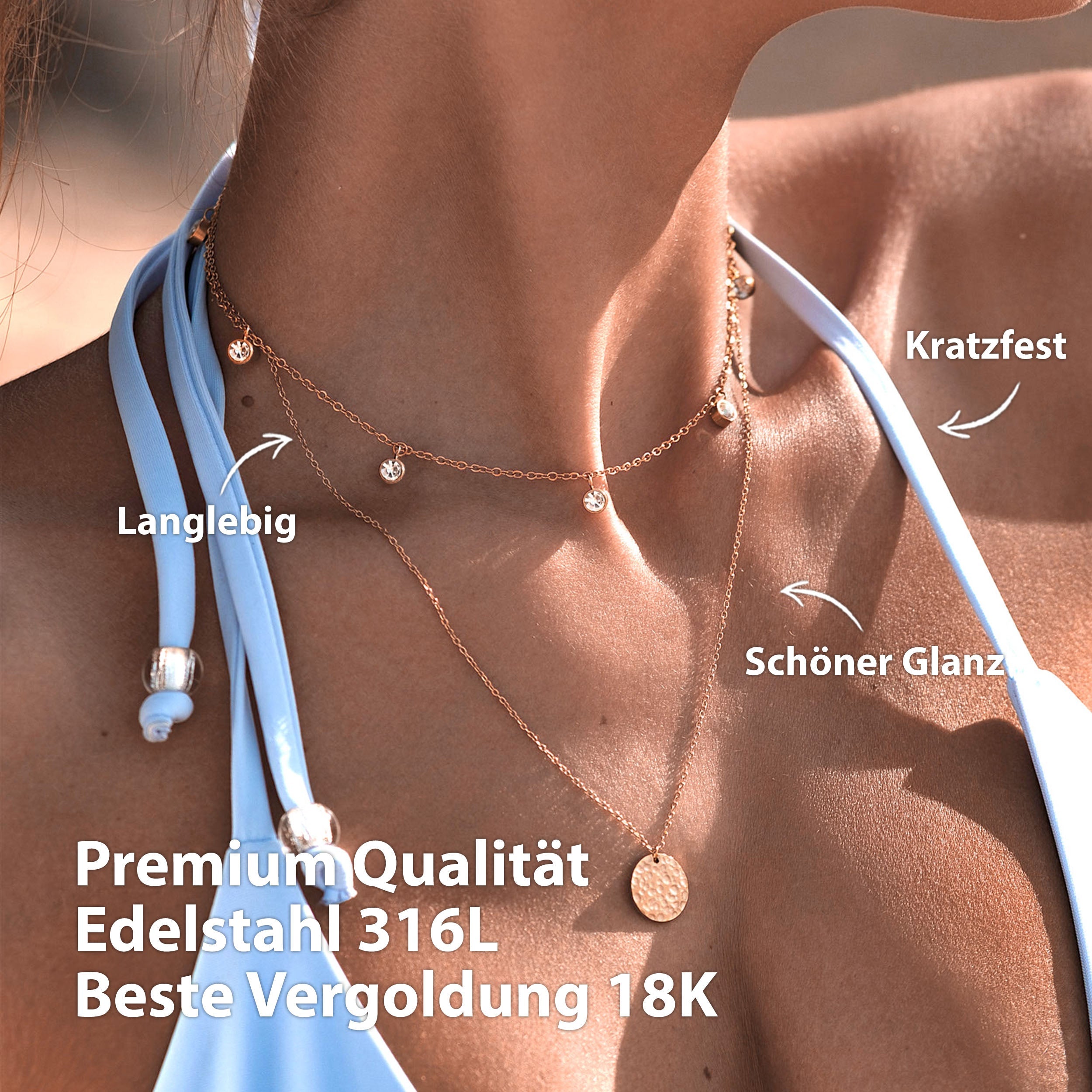 Collier BonnyDiamonds avec 8 pierres rose