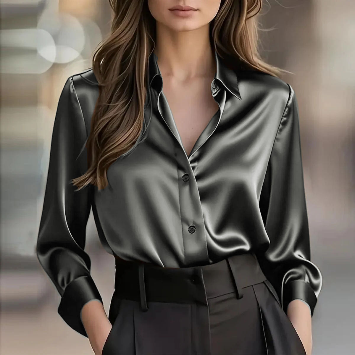 Chemisier Soho Luxe en satin pour femme