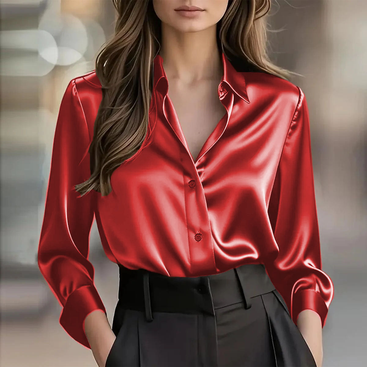 Chemisier Soho Luxe en satin pour femme