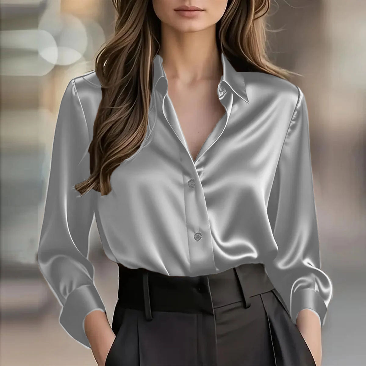 Chemisier Soho Luxe en satin pour femme
