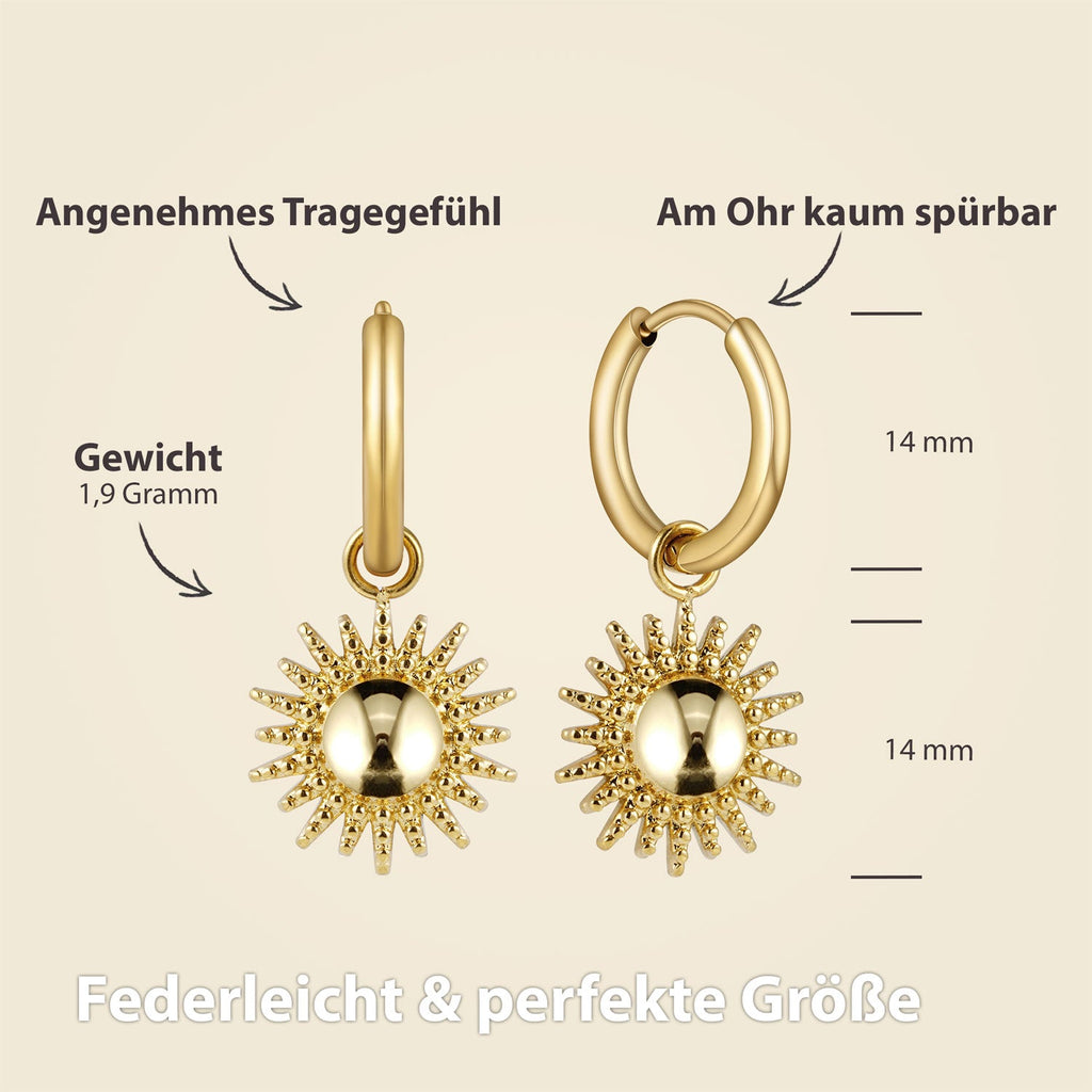 Bundle : collier BonnySun + boucles d'oreilles soleil en or
