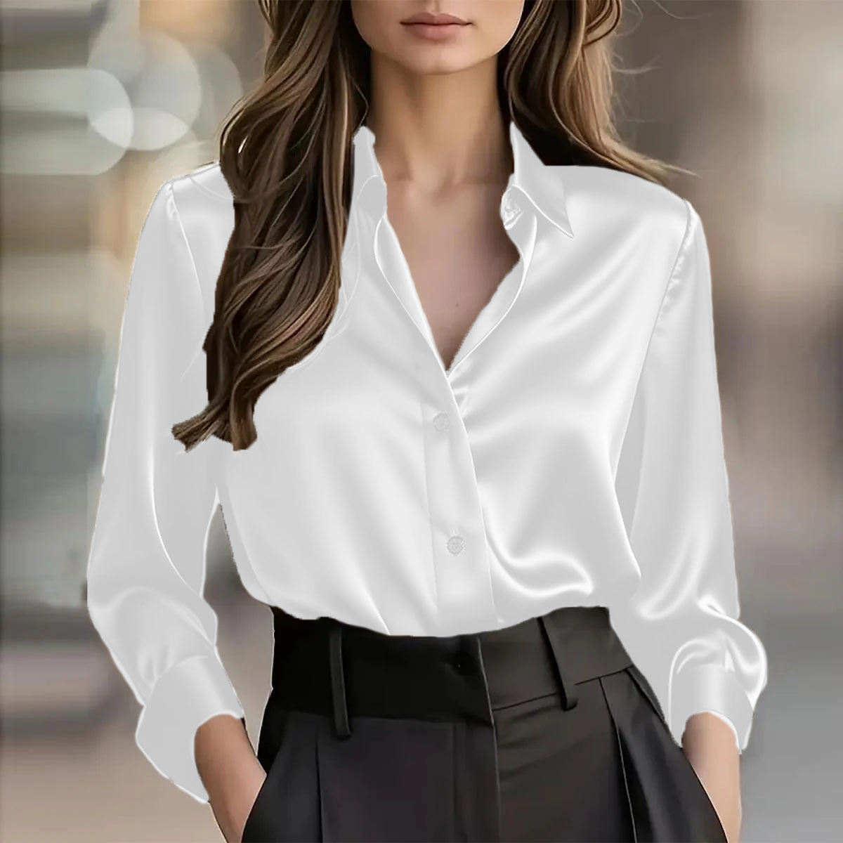 Chemisier Soho Luxe en satin pour femme